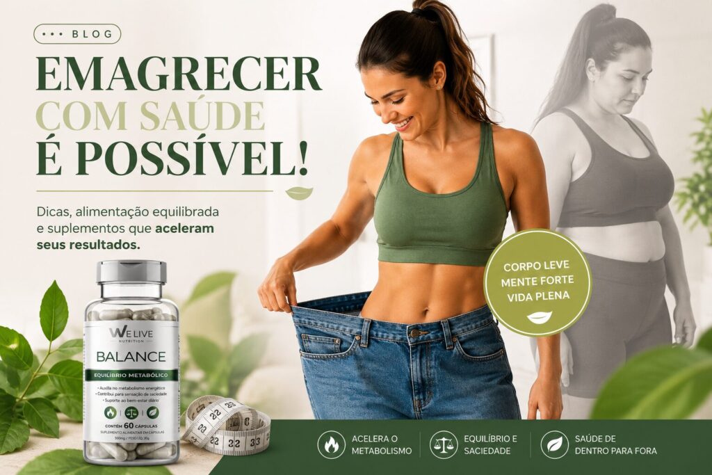 Balance We Live suplemento alimentar desenvolvido para complementar a alimentação e promover uma rotina de bem-estar e equilíbrio nutricional.